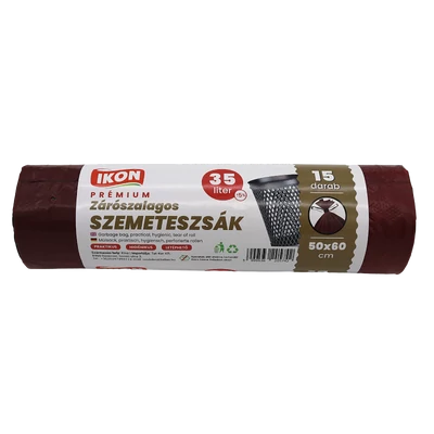 Prémium zárószalagos szemeteszsák 35L 