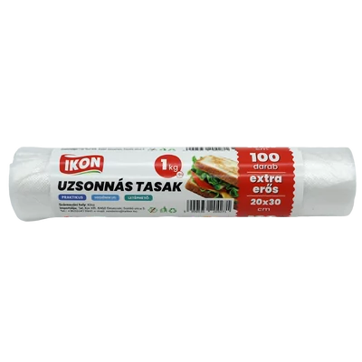 Uzsonnás tasak 1kg 100db/roll , 20x30 cm , papírcsévén