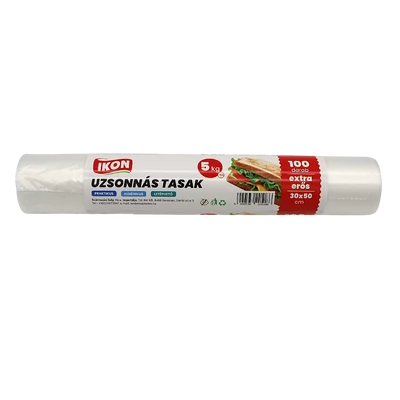 Uzsonnás tasak 3kg 100db/roll , 30x40 cm , papírcsévén