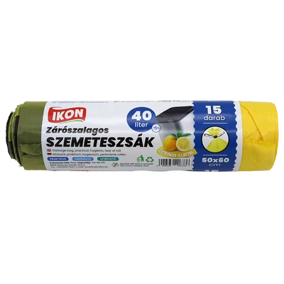 Zárószallagos szemeteszsák 40L