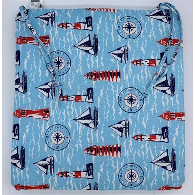 Kék vitorlás kötős ülőpárna 